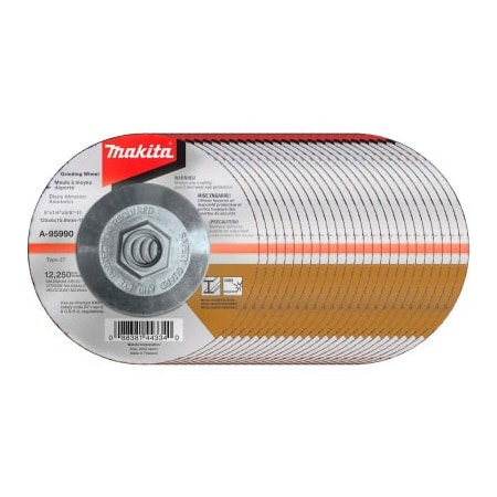 Makita Makita Hubbed INOX Grinding Wheel, 36 Grit, Type 27, 5inDia x 1/4inT x 5/8-11in Cntr HoleDia-5/Pk A-95990-5